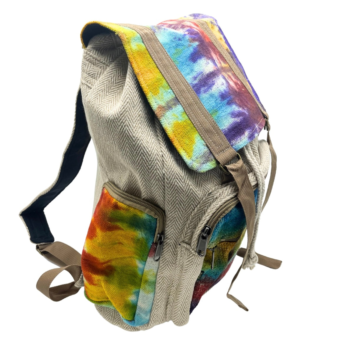 Tie-dye Hemp Large Square Backpack