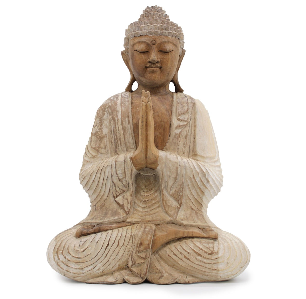 Buddha Statue Whitewash - 40cm Welcome