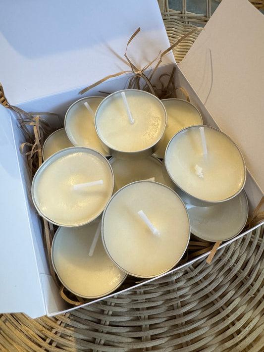 Rhubarb & Elderflower Soy Wax Tea lights - Box of 10