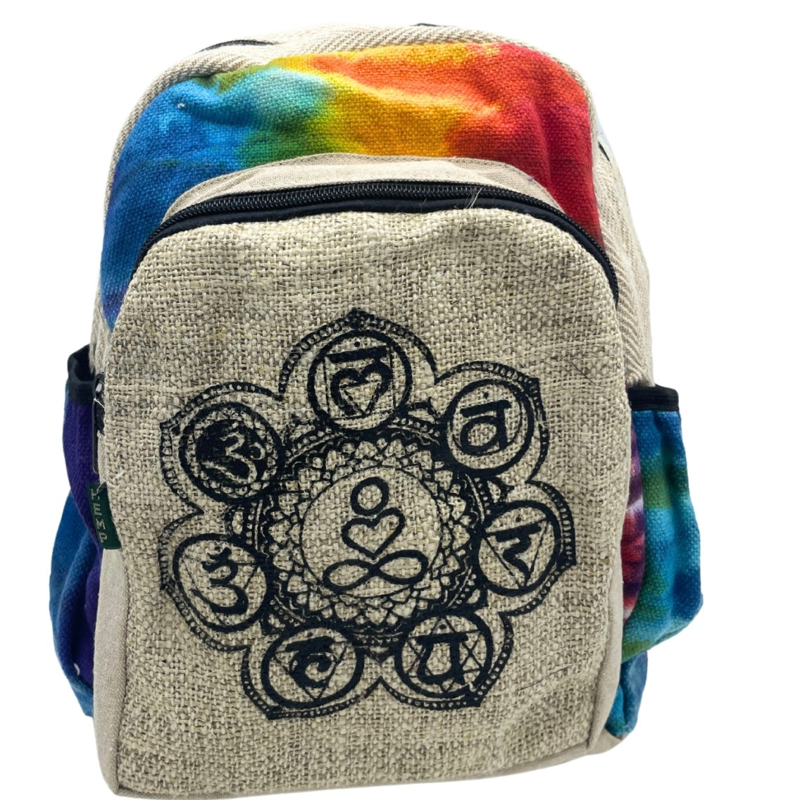 Tie-dye Hemp Medium Backpack - 7 Chakra