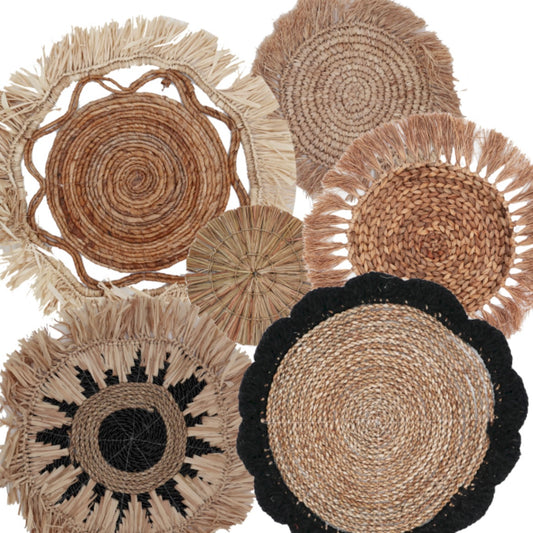 Set of Six Natural Wall Art - Kribo Collection