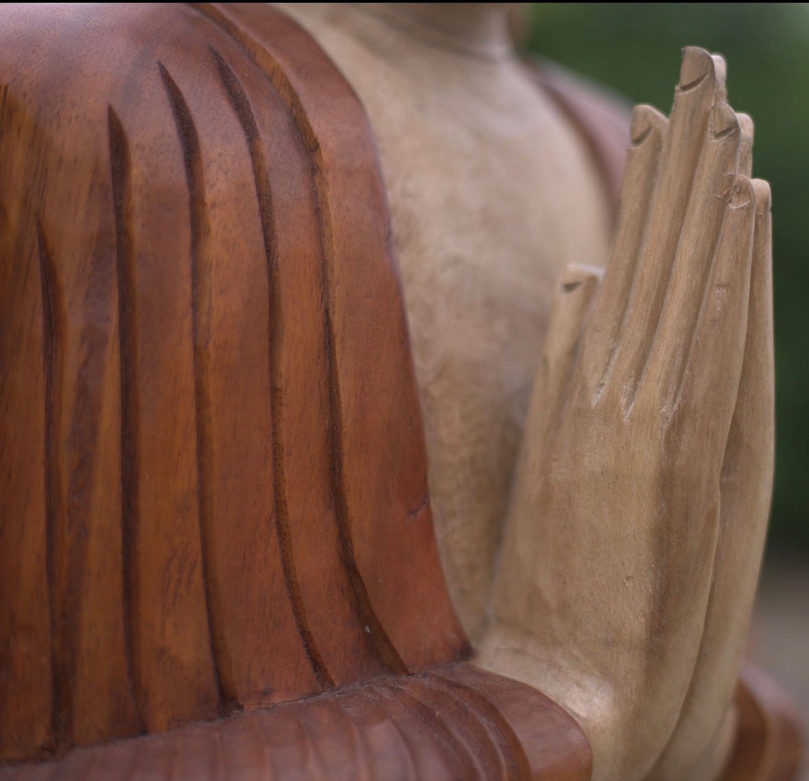 Hand Carved Buddha Statue - 30cm Welcome