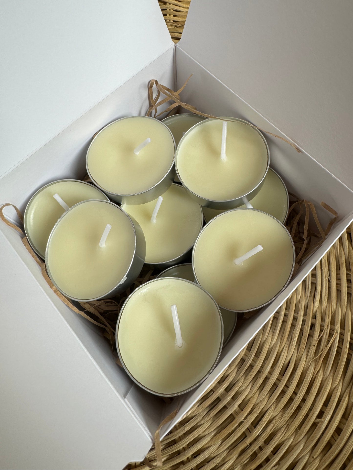 Black Amber & Lavender Soy Wax Tea Lights - Box of 10