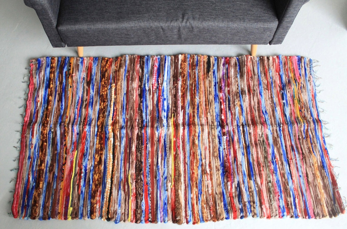 Large Velvet Rug - 105x185cm Recycled Fabrics