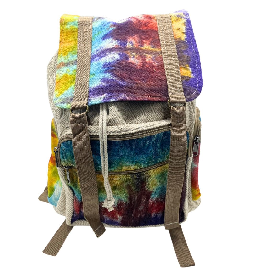 Tie-dye Hemp Large Square Backpack