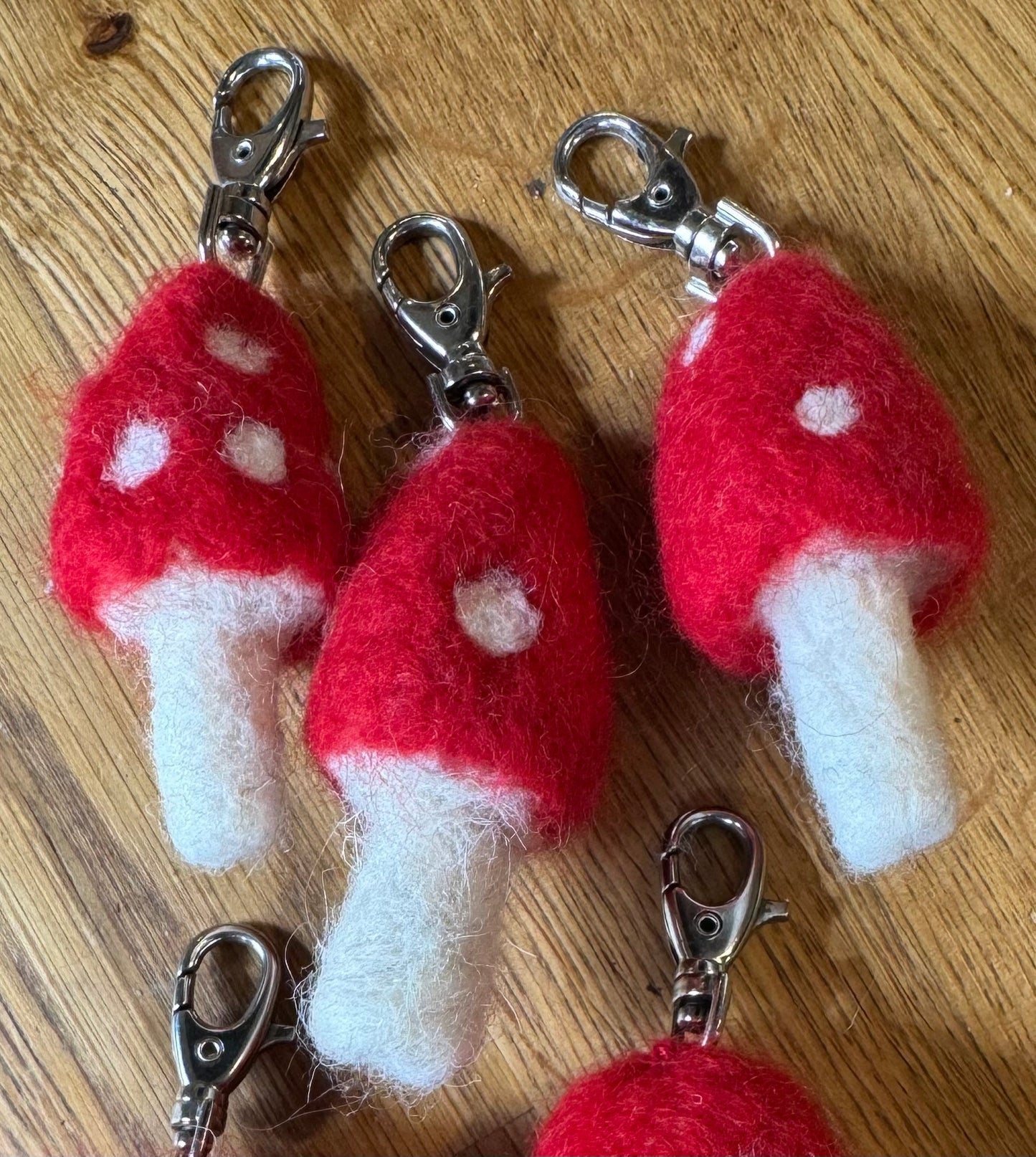 Felted Mushroom Keyring