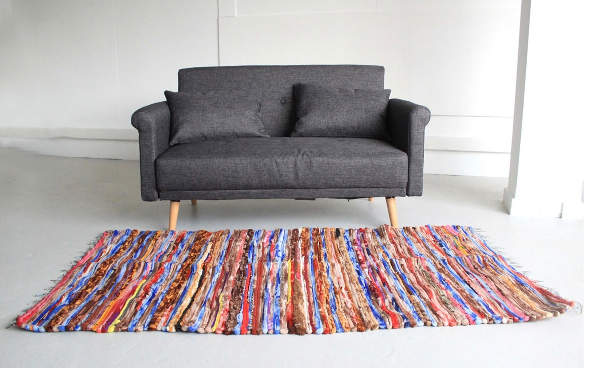 Large Velvet Rug - 105x185cm Recycled Fabrics