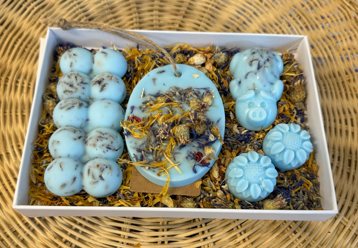 Lemongrass Soy Wax Melt Gift Box - Blue Pigs & Flowers