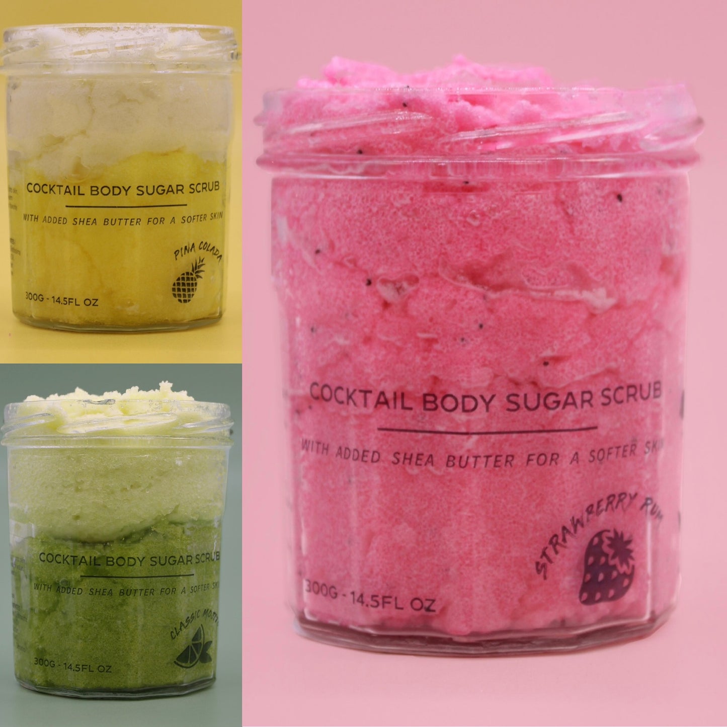 Fruity Sugar Body Scrubs x 3