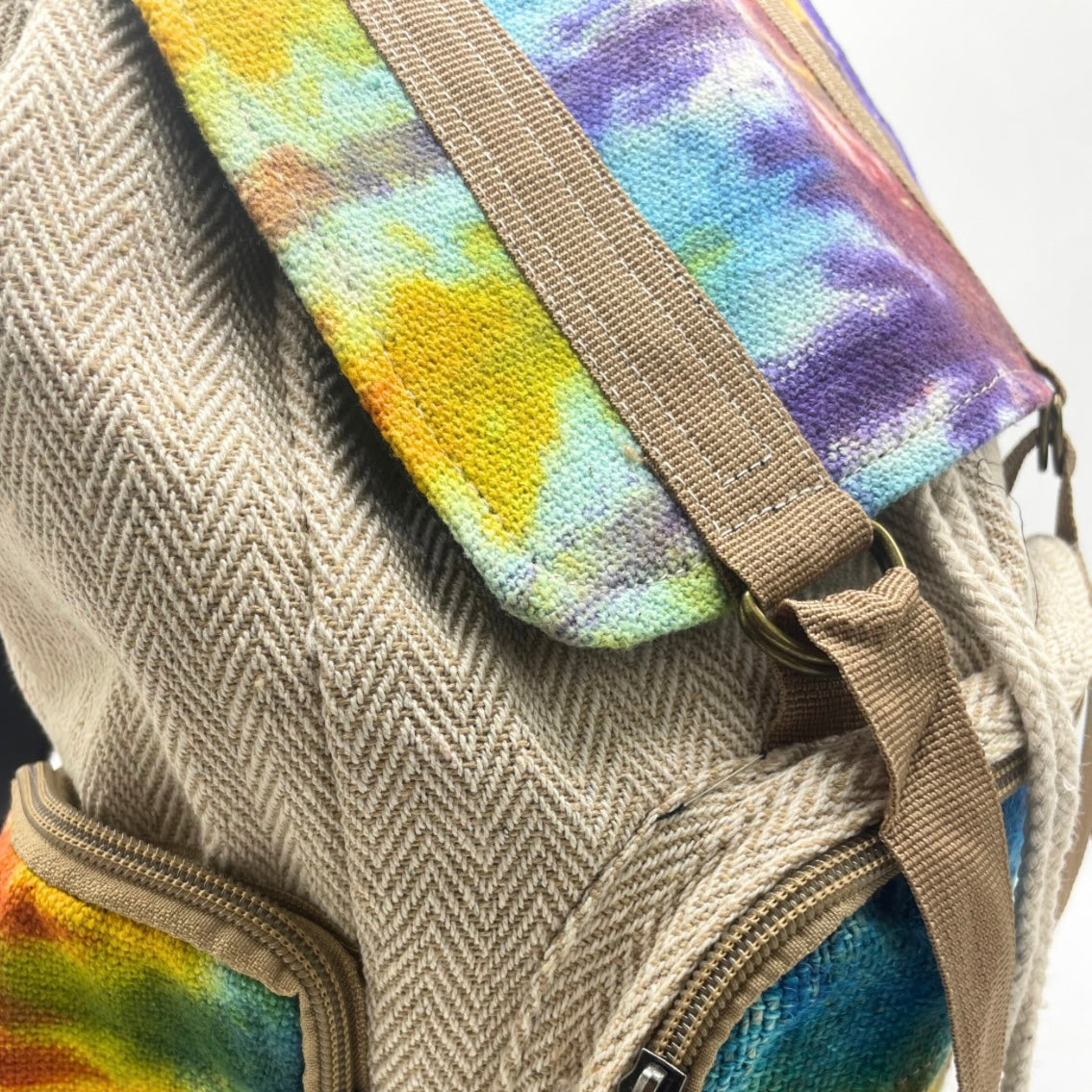 Tie-dye Hemp Large Square Backpack