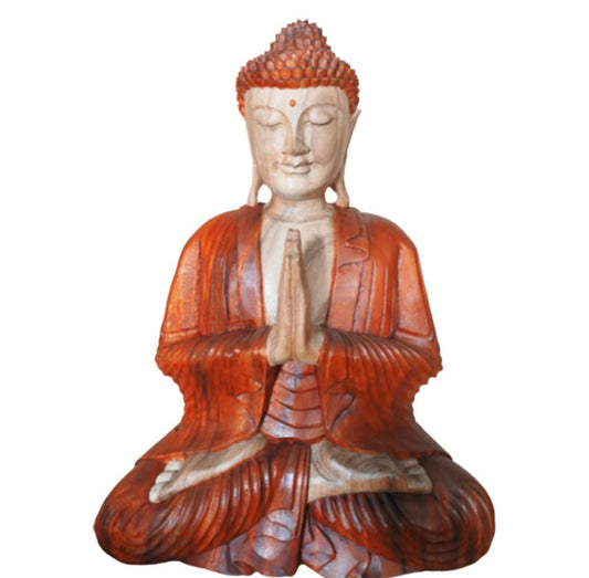 Hand Carved Buddha Statue - 30cm Welcome