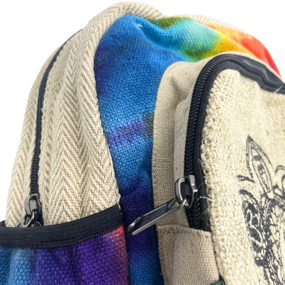 Tie-dye Hemp Medium Backpack - 7 Chakra