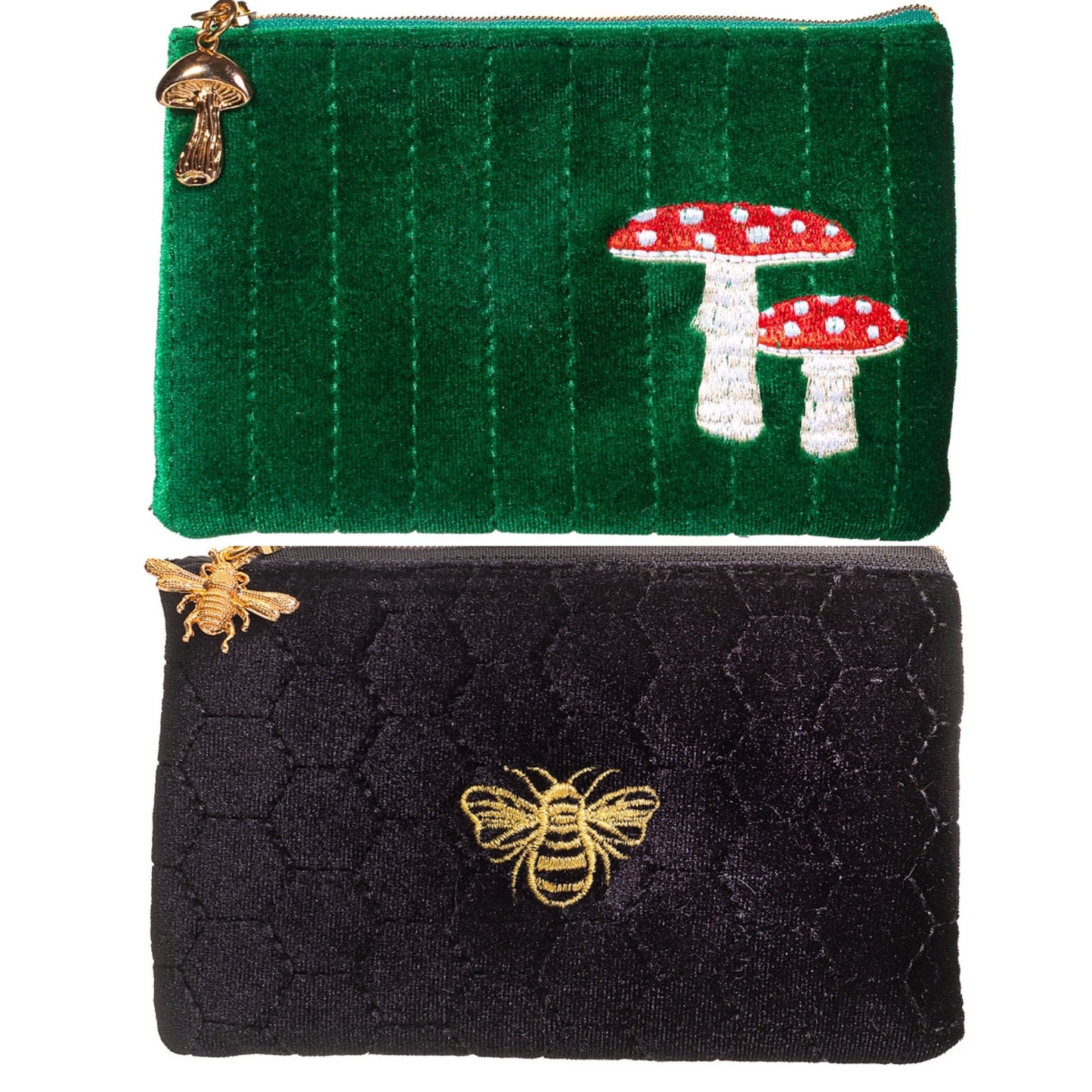 Sass and Belle Velvet Purse Bee Or Mushroom